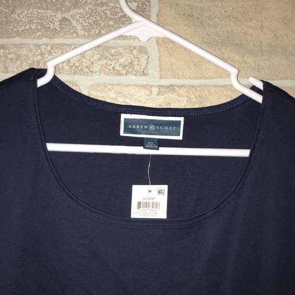 ✅Karen Scott Scoop Neck Short Sleeve Tee - Picture 2 of 7